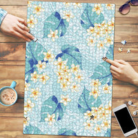 Pastel Cyan Tropical Hawaii Puzzle Seamless Monstera Plumeria Hawaiian Pattern LT14 Pastel Cyan - Polynesian Pride