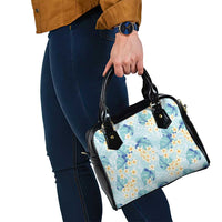 Pastel Cyan Tropical Hawaii Shoulder Handbag Seamless Monstera Plumeria Hawaiian Pattern LT14 - Polynesian Pride