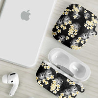 Black Tropical Hawaii AirPods Case Seamless Monstera Plumeria Hawaiian Pattern LT14 - Polynesian Pride