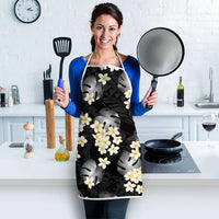 Black Tropical Hawaii Apron Seamless Monstera Plumeria Hawaiian Pattern LT14 - Polynesian Pride
