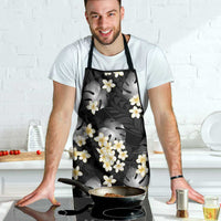 Black Tropical Hawaii Apron Seamless Monstera Plumeria Hawaiian Pattern LT14 - Polynesian Pride