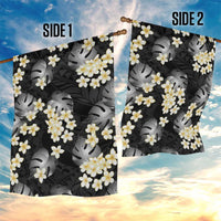 Black Tropical Hawaii Garden Flag Seamless Monstera Plumeria Hawaiian Pattern LT14 - Polynesian Pride