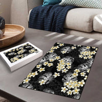 Black Tropical Hawaii Puzzle Seamless Monstera Plumeria Hawaiian Pattern LT14 - Polynesian Pride