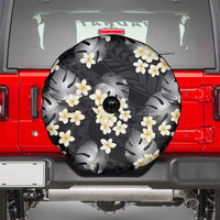 Black Tropical Hawaii Spare Tire Cover Seamless Monstera Plumeria Hawaiian Pattern LT14 - Polynesian Pride