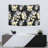 Black Tropical Hawaii Tapestry Seamless Monstera Plumeria Hawaiian Pattern LT14 - Polynesian Pride
