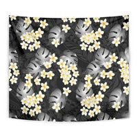 Black Tropical Hawaii Tapestry Seamless Monstera Plumeria Hawaiian Pattern LT14 - Polynesian Pride