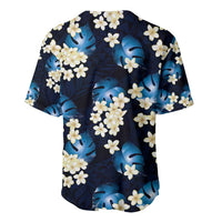 Blue Tropical Hawaii Baseball Jersey Seamless Monstera Plumeria Hawaiian Pattern LT14 - Polynesian Pride