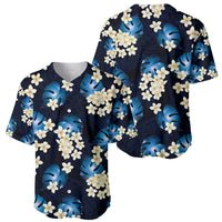 Blue Tropical Hawaii Baseball Jersey Seamless Monstera Plumeria Hawaiian Pattern LT14 - Polynesian Pride