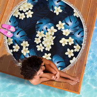 Blue Tropical Hawaii Beach Blanket Seamless Monstera Plumeria Hawaiian Pattern LT14 - Polynesian Pride
