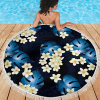 Blue Tropical Hawaii Beach Blanket Seamless Monstera Plumeria Hawaiian Pattern LT14 - Polynesian Pride