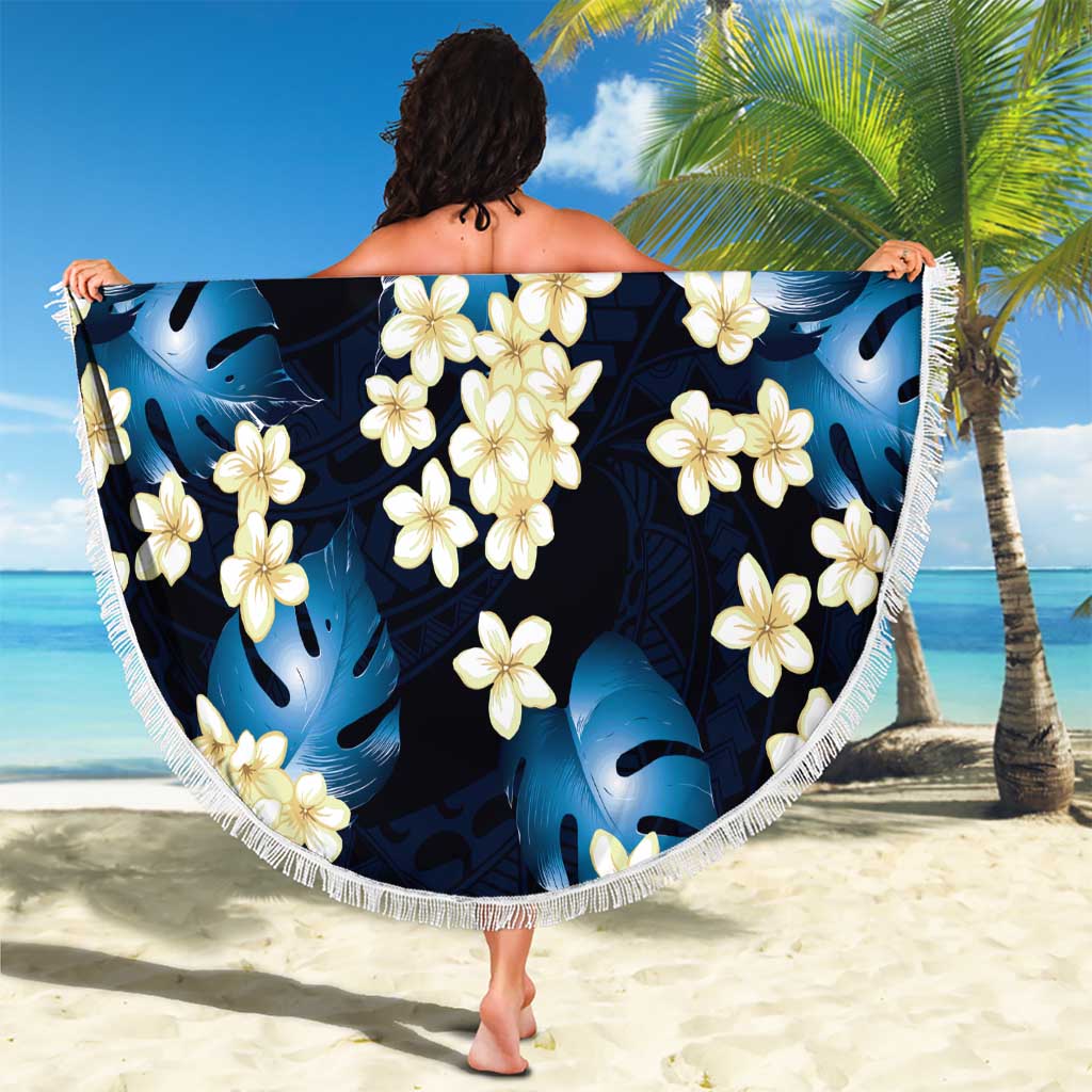 Blue Tropical Hawaii Beach Blanket Seamless Monstera Plumeria Hawaiian Pattern LT14 - Polynesian Pride