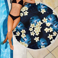 Blue Tropical Hawaii Beach Blanket Seamless Monstera Plumeria Hawaiian Pattern LT14 - Polynesian Pride