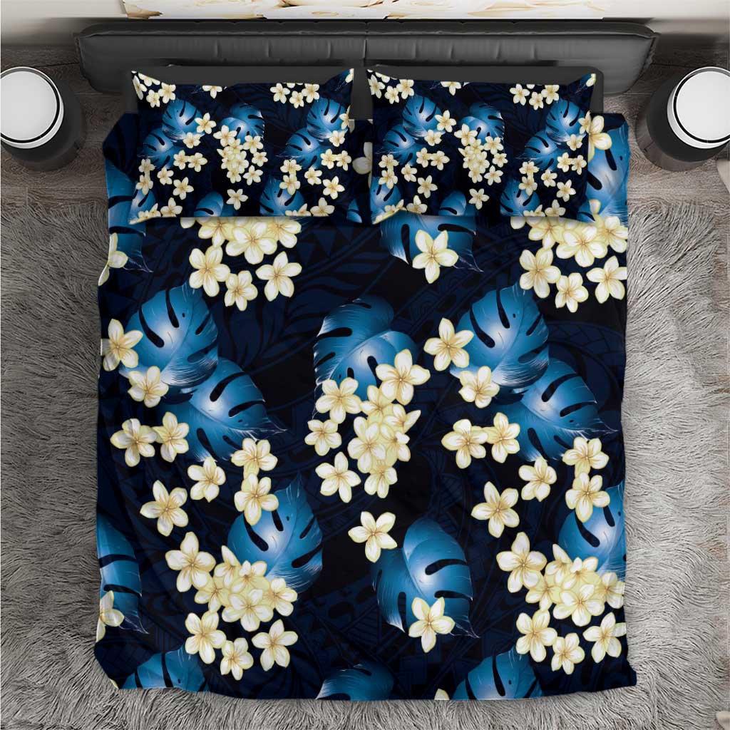 Blue Tropical Hawaii Bedding Set Seamless Monstera Plumeria Hawaiian Pattern LT14 Blue - Polynesian Pride