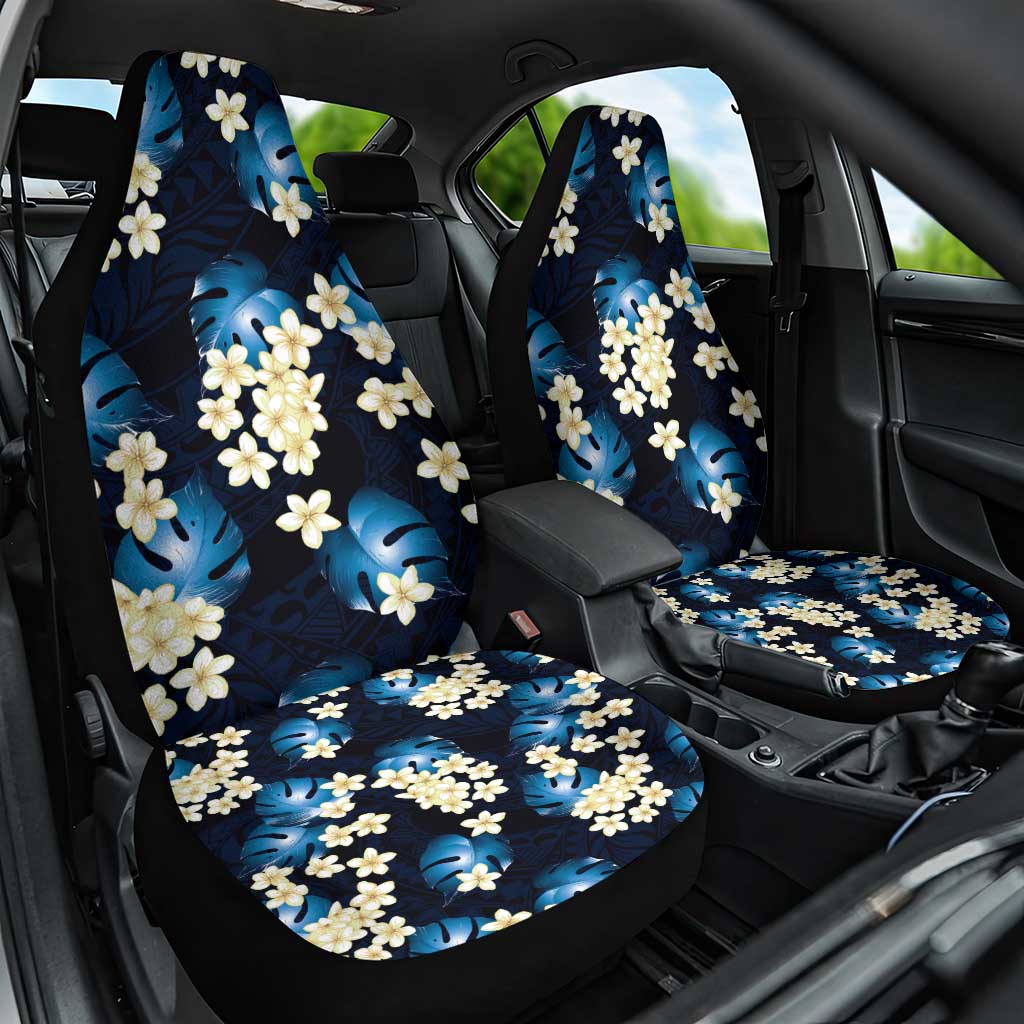 Blue Tropical Hawaii Car Seat Cover Seamless Monstera Plumeria Hawaiian Pattern LT14 One Size Blue - Polynesian Pride