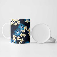 Blue Tropical Hawaii Ceramic Mug Seamless Monstera Plumeria Hawaiian Pattern LT14 - Polynesian Pride