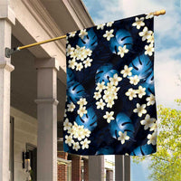 Blue Tropical Hawaii Garden Flag Seamless Monstera Plumeria Hawaiian Pattern LT14 House Flag Blue - Polynesian Pride