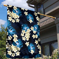 Blue Tropical Hawaii Garden Flag Seamless Monstera Plumeria Hawaiian Pattern LT14 - Polynesian Pride