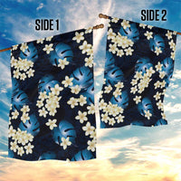 Blue Tropical Hawaii Garden Flag Seamless Monstera Plumeria Hawaiian Pattern LT14 - Polynesian Pride