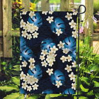 Blue Tropical Hawaii Garden Flag Seamless Monstera Plumeria Hawaiian Pattern LT14 Garden Flag Blue - Polynesian Pride