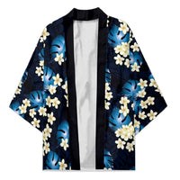 Blue Tropical Hawaii Kimono Seamless Monstera Plumeria Hawaiian Pattern LT14 Unisex Blue - Polynesian Pride