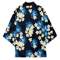 Blue Tropical Hawaii Kimono Seamless Monstera Plumeria Hawaiian Pattern LT14 - Polynesian Pride