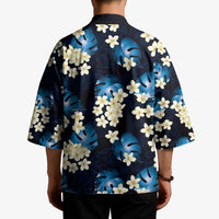 Blue Tropical Hawaii Kimono Seamless Monstera Plumeria Hawaiian Pattern LT14 - Polynesian Pride