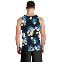 Blue Tropical Hawaii Men Tank Top Seamless Monstera Plumeria Hawaiian Pattern LT14 - Polynesian Pride