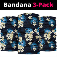 Blue Tropical Hawaii Neck Gaiter Seamless Monstera Plumeria Hawaiian Pattern LT14 package One Size: 25*50cm Blue - Polynesian Pride
