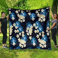 Blue Tropical Hawaii Quilt Seamless Monstera Plumeria Hawaiian Pattern LT14 - Polynesian Pride