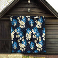 Blue Tropical Hawaii Quilt Seamless Monstera Plumeria Hawaiian Pattern LT14 - Polynesian Pride