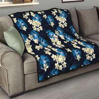 Blue Tropical Hawaii Quilt Seamless Monstera Plumeria Hawaiian Pattern LT14 - Polynesian Pride