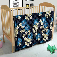 Blue Tropical Hawaii Quilt Seamless Monstera Plumeria Hawaiian Pattern LT14 - Polynesian Pride
