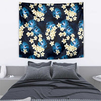 Blue Tropical Hawaii Tapestry Seamless Monstera Plumeria Hawaiian Pattern LT14 - Polynesian Pride