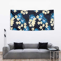 Blue Tropical Hawaii Tapestry Seamless Monstera Plumeria Hawaiian Pattern LT14 - Polynesian Pride