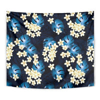 Blue Tropical Hawaii Tapestry Seamless Monstera Plumeria Hawaiian Pattern LT14 - Polynesian Pride