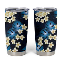 Blue Tropical Hawaii Tumbler Cup Seamless Monstera Plumeria Hawaiian Pattern LT14 Blue - Polynesian Pride