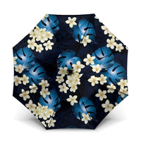 Blue Tropical Hawaii Umbrella Seamless Monstera Plumeria Hawaiian Pattern LT14 One Size Folded 11.42 inch Opened Diameter 37.4 inch Blue - Polynesian Pride
