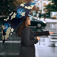 Blue Tropical Hawaii Umbrella Seamless Monstera Plumeria Hawaiian Pattern LT14 - Polynesian Pride