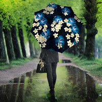 Blue Tropical Hawaii Umbrella Seamless Monstera Plumeria Hawaiian Pattern LT14 - Polynesian Pride