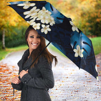 Blue Tropical Hawaii Umbrella Seamless Monstera Plumeria Hawaiian Pattern LT14 - Polynesian Pride