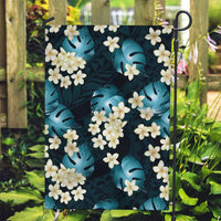 Dark Cyan Tropical Hawaii Garden Flag Seamless Monstera Plumeria Hawaiian Pattern LT14 Garden Flag Dark Cyan - Polynesian Pride