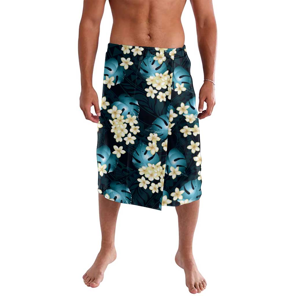 Dark Cyan Tropical Hawaii Lavalava Seamless Monstera Plumeria Hawaiian Pattern LT14 Dark Cyan - Polynesian Pride