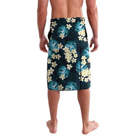 Dark Cyan Tropical Hawaii Lavalava Seamless Monstera Plumeria Hawaiian Pattern LT14 - Polynesian Pride