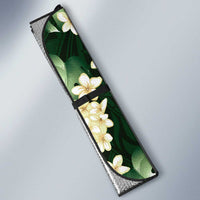 Green Tropical Hawaii Auto Sun Shade - Seamless Monstera Plumeria Hawaiian Pattern LT14 - Polynesian Pride