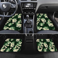 Green Tropical Hawaii Car Mats Seamless Monstera Plumeria Hawaiian Pattern LT14 Set 4pcs Green - Polynesian Pride