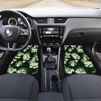 Green Tropical Hawaii Car Mats Seamless Monstera Plumeria Hawaiian Pattern LT14 Set 2pcs - Front Green - Polynesian Pride