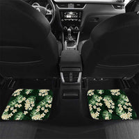 Green Tropical Hawaii Car Mats Seamless Monstera Plumeria Hawaiian Pattern LT14 Set 2pcs - Back Green - Polynesian Pride
