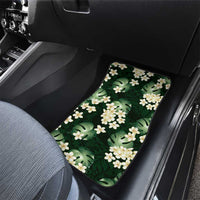 Green Tropical Hawaii Car Mats Seamless Monstera Plumeria Hawaiian Pattern LT14 - Polynesian Pride