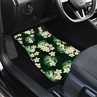 Green Tropical Hawaii Car Mats Seamless Monstera Plumeria Hawaiian Pattern LT14 - Polynesian Pride