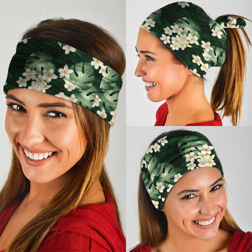 Green Tropical Hawaii Neck Gaiter Seamless Monstera Plumeria Hawaiian Pattern LT14 - Polynesian Pride